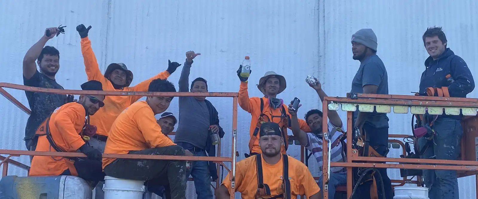 The Engelmann Construction crew posing for a picture at a job site