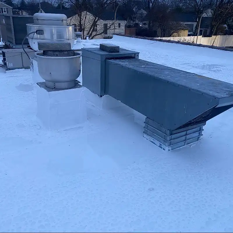 Strip store roof after coating