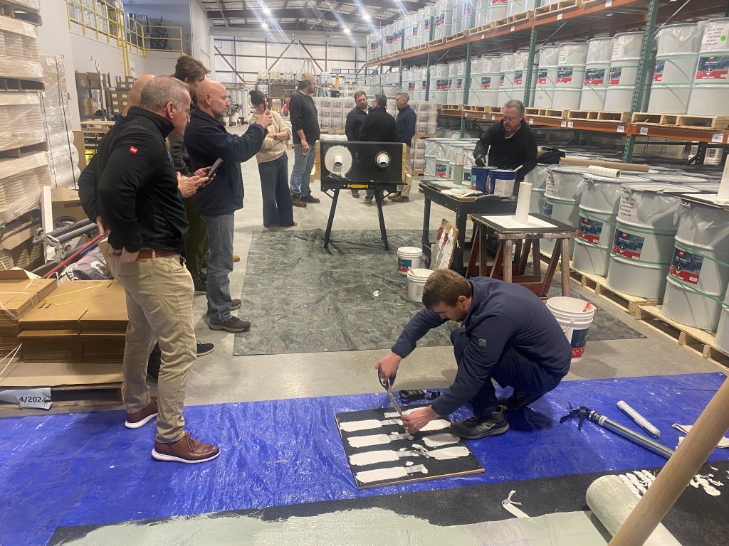 Strip store roof after coating